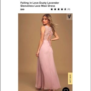 NWT. Lulu’s Sleeveless Lace Maxi Dress